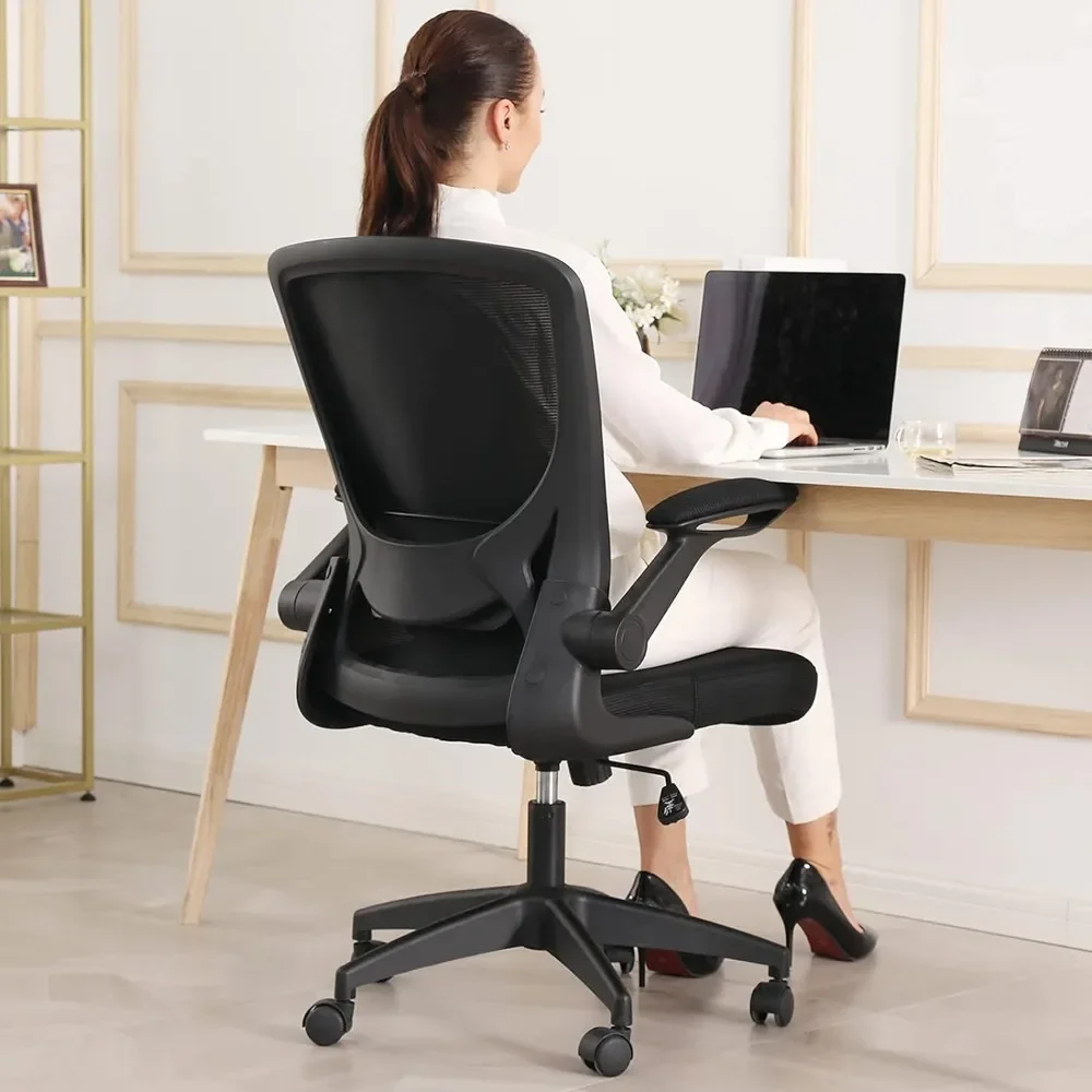 

Вращающийся офисный стул с поддержкой поясницы, компьютерный стул с колесами и откидными ручками, мебель, офисные стулья, индивидуальное кресло, стол
