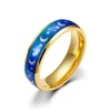 AsJerlya Classic Body Temperature Change Color Mood Ring Star Moon Stainless Steel For Women Men Smart Discolor Rings Best Gifts 6