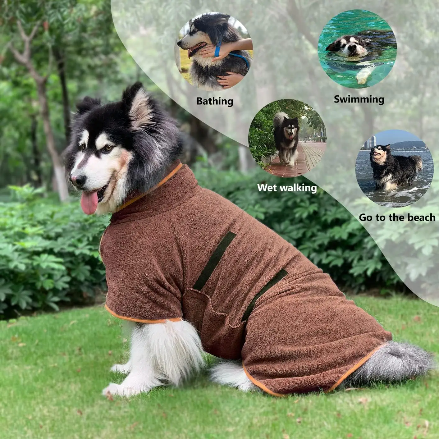 Pet Bath Towel Super Absorbent Pet Bathrobe Dog Drying Coat Microfiber Beach Towel For Large Medium Small Dogs