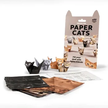Kit gatti di carta fai-da-te, kit artigianale per gatti di carta fai-da-te da 50 pezzi, divertente decorazione da scrivania per attività artigianali e regalo per gli amanti degli animali (gatto)
