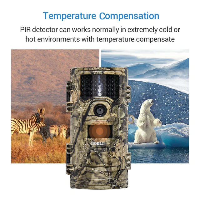 BOBLOV CT006 Trail Camera 20MP 1080p 30fps Scouting Night Vision Trail Hunting Camera CamWildcamera Wild Surveillance Wildlife 4