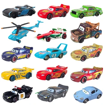 Auto 3 Pixar Cars 2 Saetta Mcqueen Mater Sally King Hudson Ramone Lizzie Guido Luigi Cup Sheriff mini Modello Giocattolo per I Bambini Regalo