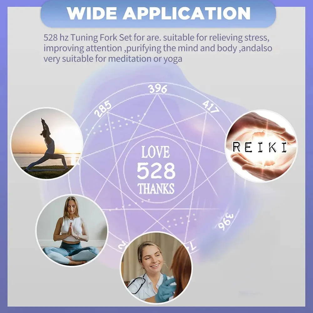 شوكة ضبط Miwayer 528 هرتز، أداة شفاء الصوت بتردد ا...