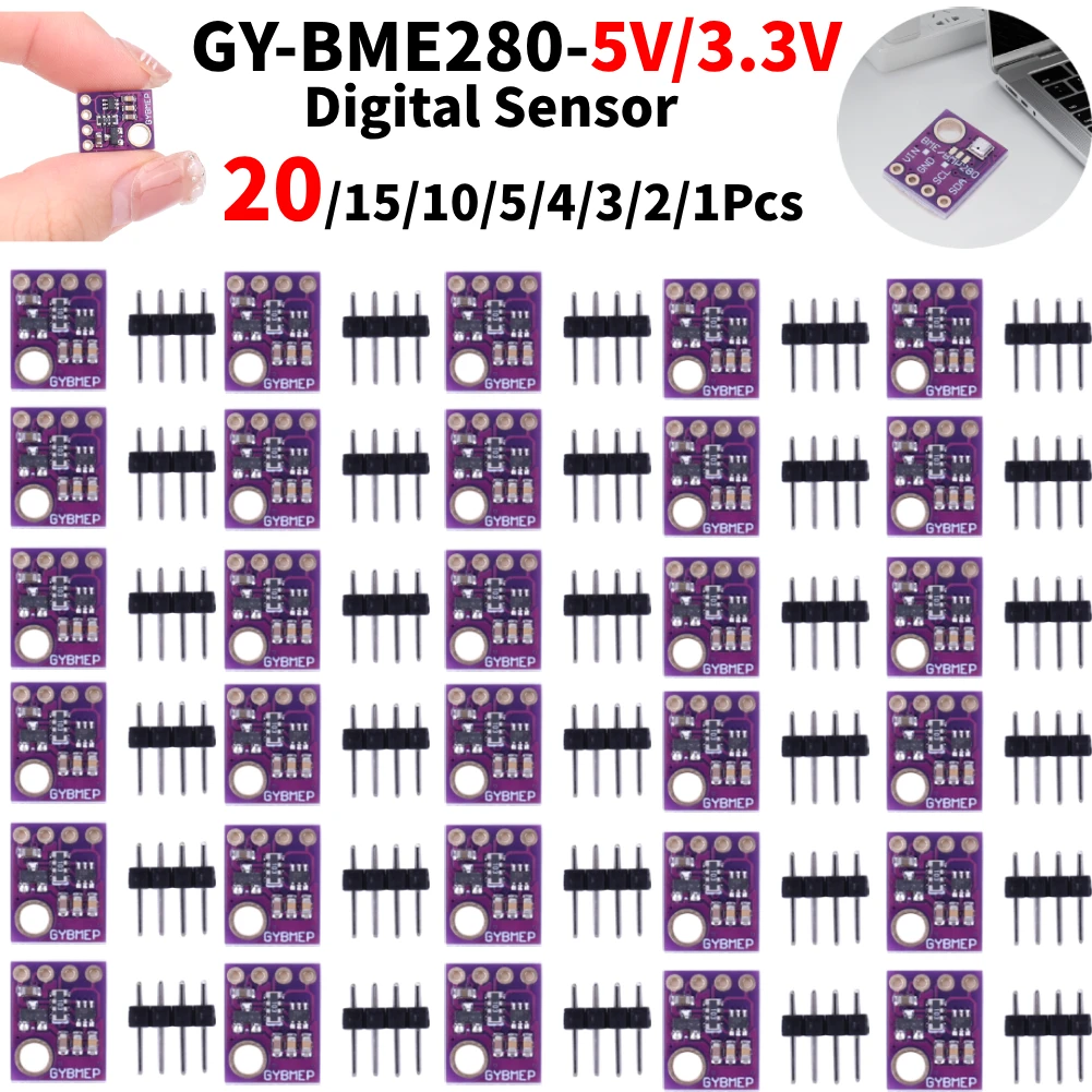 BME280 5V 3.3V Digital Humidity Sensor Module Temperature Pressure ...