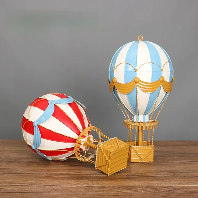 1pc Hanging Craft Home Livingroom 35cm(1.15ft) Modern Iron Hot Air Balloon Wall Decoration Accessories Rainbow Lantern 2