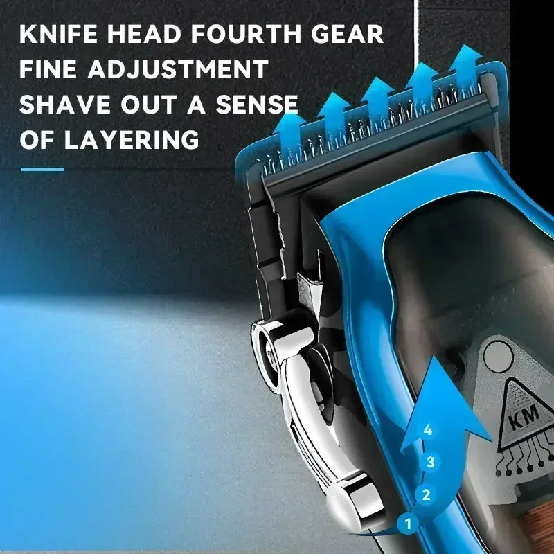 Kemei KM-1763 Professional Hair Clipper Adjustable Hair Trimmer For Men Barber Shop Electric Beard Haircut Machine Rechargeable 2