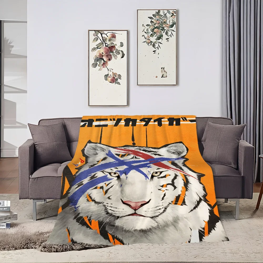 Throw Blanket Onitsuka Warm Soft Children's Blanket Tiger Kicomfort Suitable Living Rooms Offices Family Lunches Travel Gifts 4