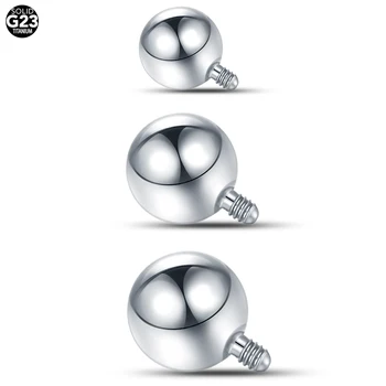 G23 티타늄 내부 나사산 볼 교체 액세서리, 코 라브렛 산업용 바벨 링 바디 쥬얼리, 1 개, 5 개, 10 개