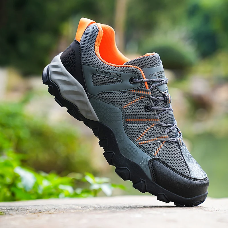 

Spring Gym Hiking Shoes For Men Big Size 47 48 Trekking Sneakers Mens Outdoor Rock Climbing Shoe Male Anti Slip Walking Shoes