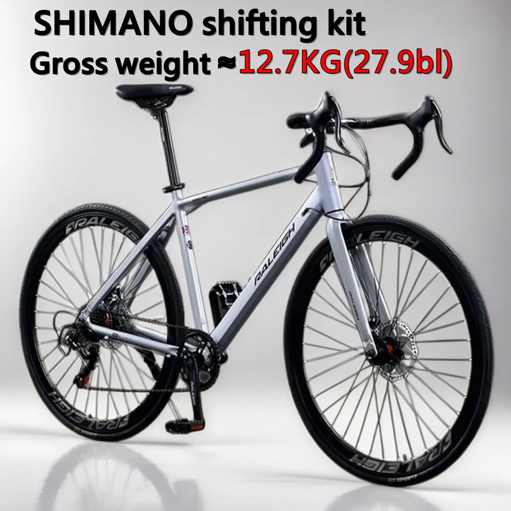 

700C curved handlebar racing road bicycle 7 speed MTB dual disc brake Road Racing Bike SHIMANO transmission kit gravel bike