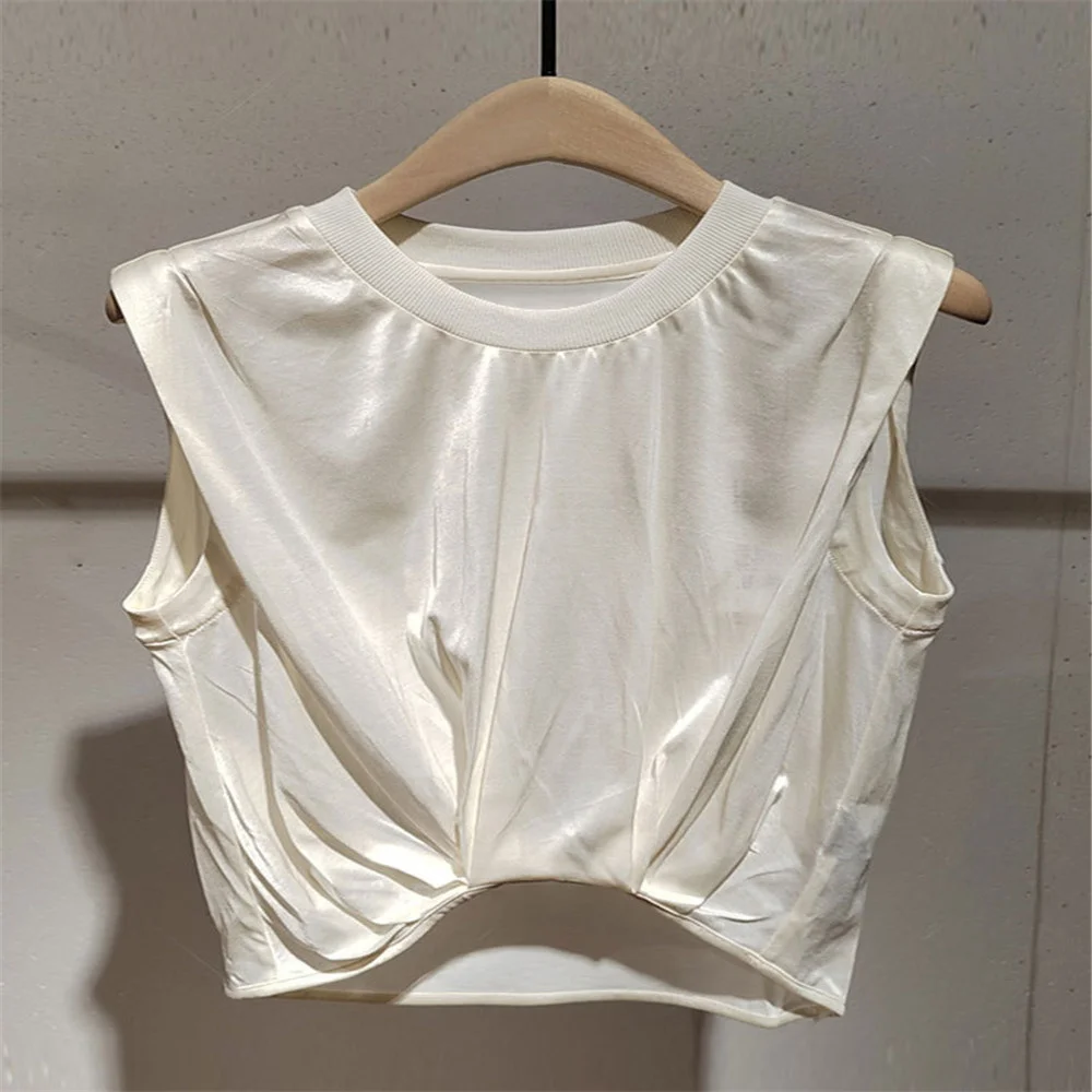 

Летняя Новинка, короткий топ на талии, прикрывающая футболка, облегающая Спортивная майка без рукавов, Женский Топ