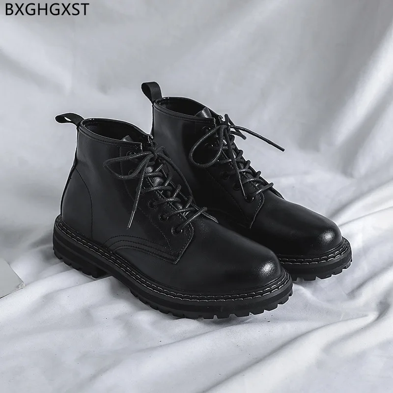 

Ботильоны Stivali мужские мотоциклетные, массивные ботинки на платформе, черные кожаные повседневные, 2024