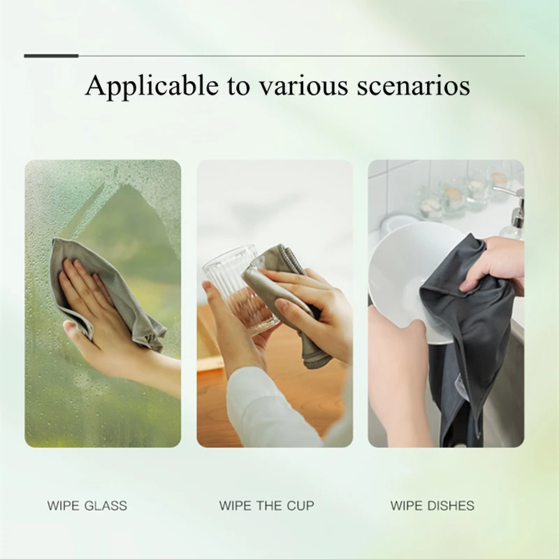 6/5/3PCS Set Microfiber Glass Polishing Cloth No Lint Bathroom Towel  Sanitary Towels No Traces Dishcloth Kitchen Household Items