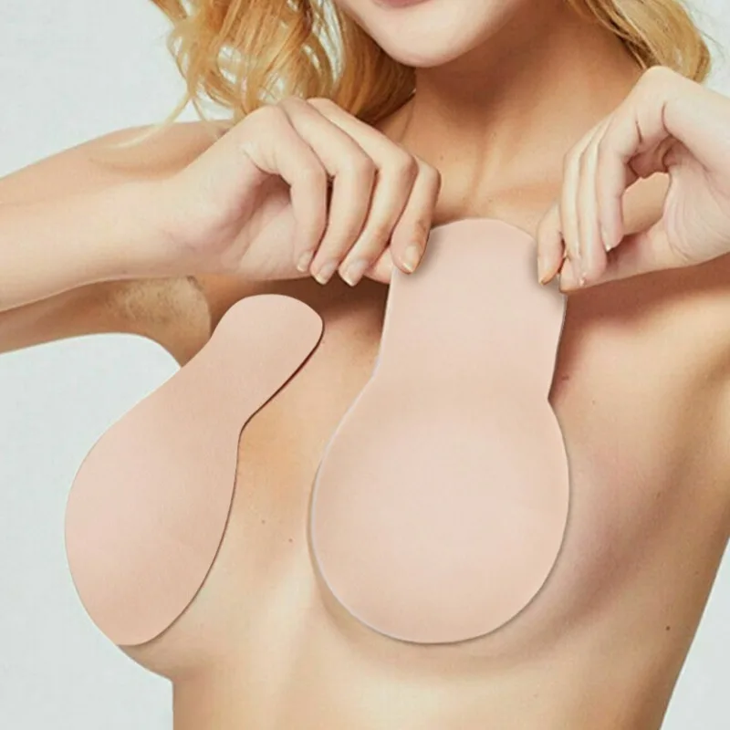 Comfortable Lifting Chest Patch Anti Sagging Bra Pad Women Breast Sticker Anti Convex Point Nipple Cover Solid Color Chest Paste, silicone breast patch,silicone nipple cover,sticky bra,disposable breast patch,disposable nipple cover,breast nipple covers,silicone adhesive bra,silicone stickers,breast sticker