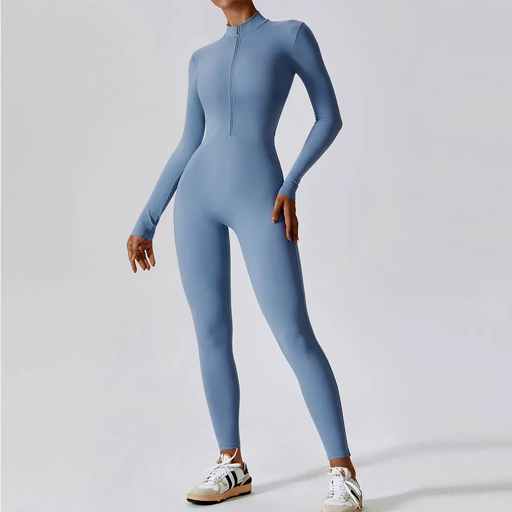 ZipperYogaBoilersuitLongSleevedWomensSportswearGymJumpsuits