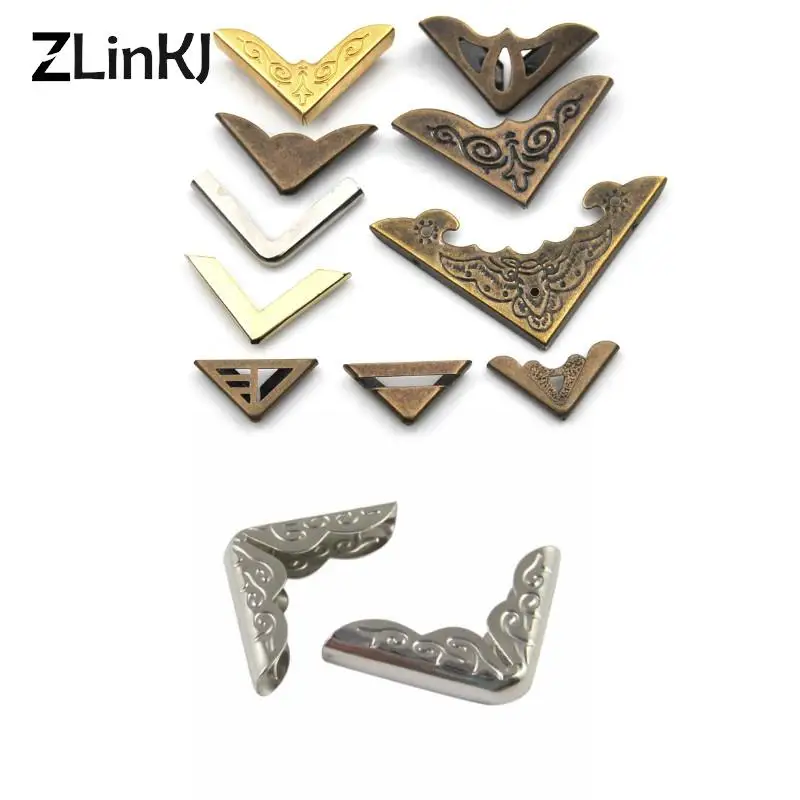 Corner Protector Book Scrapbook Metal Album Corner For Antique Brass Jewelry Book Protector Cover 12PCS