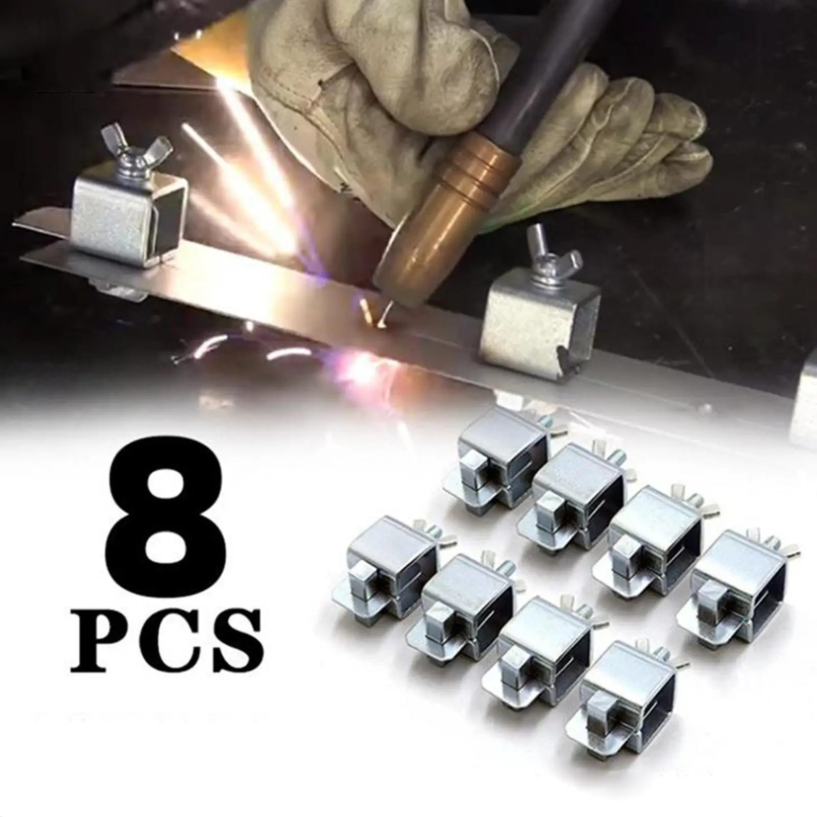 8pcs Welding Butterfly Clamps Holder Butt Weld Clamps Welding Positioner Fixture for Tools Set