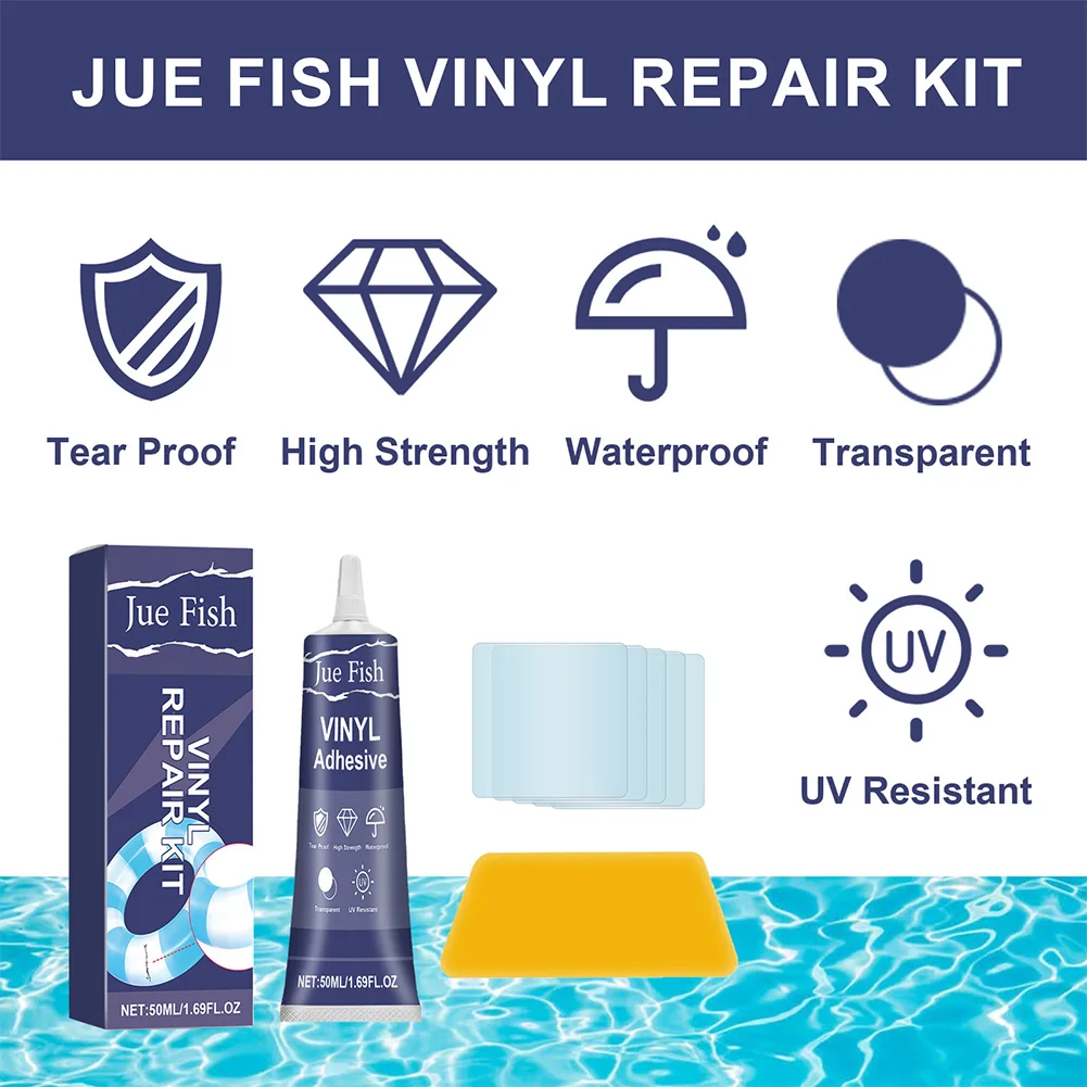 1-5pcs Pool Liner Patch Repair Kit Inflatable Patch Repair Kit Heavy Duty Inflatable Repair Kit for Air Mattress Bounce House 5