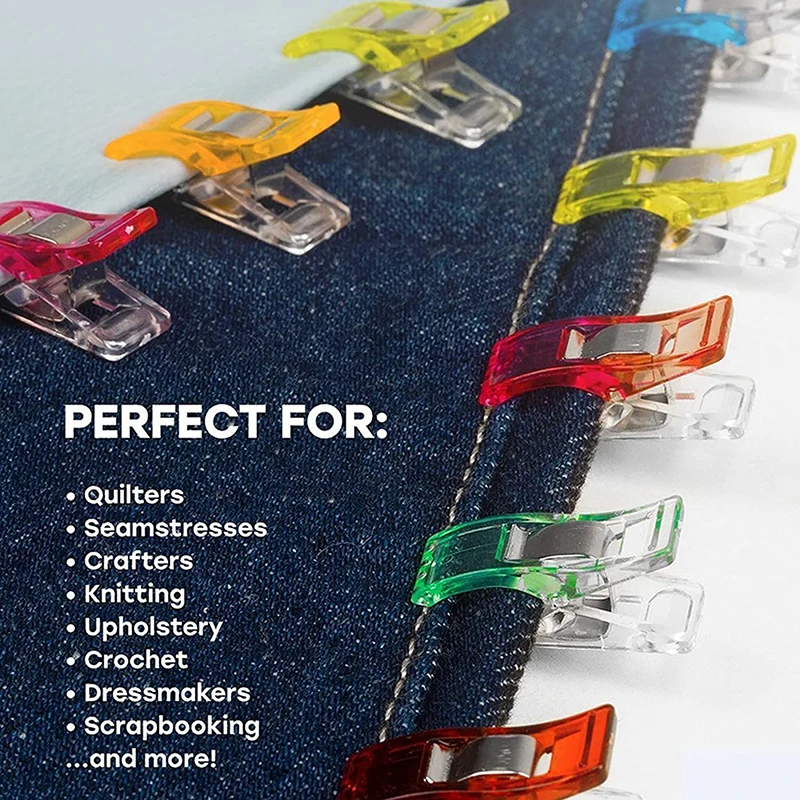 Multipurpose Sewing Clips Plastic Clip Quilting Clip Clamps for DIY Craft Blinding Crochet and Knitting Clamps 20/50Pcs sewing clips plastic clips