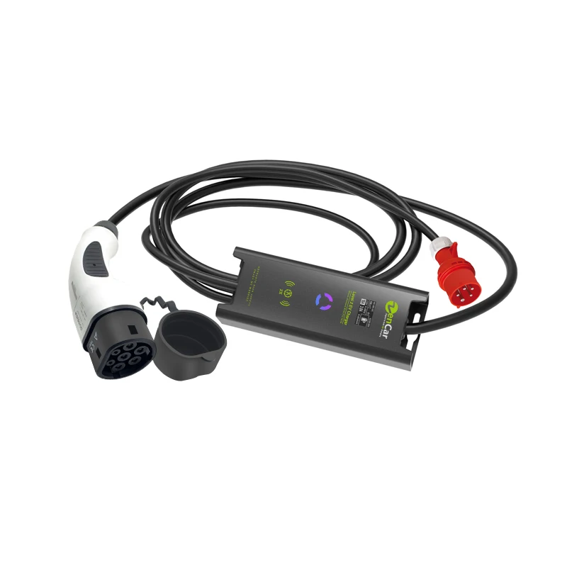 

Adjustable 10A 16A 20A 32A ev charger with iec 62196-2 ev plug Red CEE 22KW 3 phase mobile EV charger
