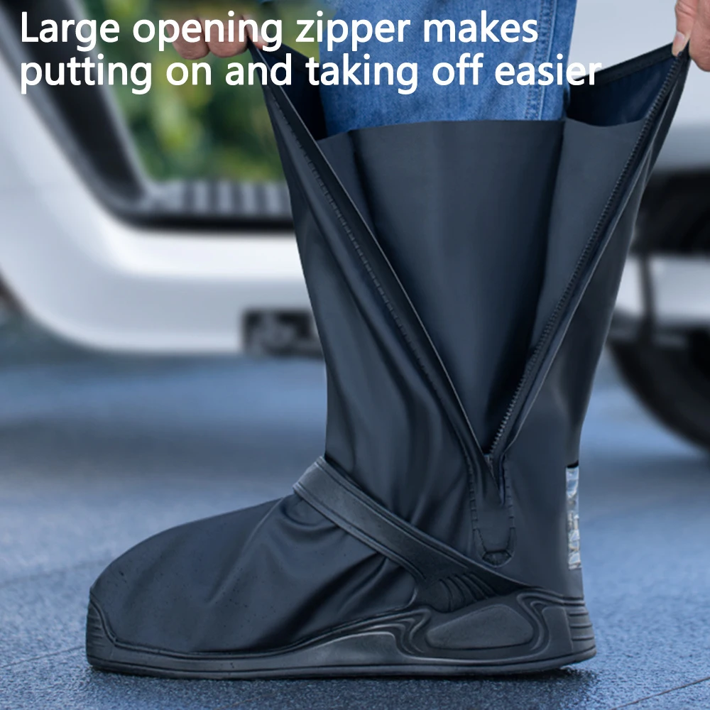 Long Style Waterproof Rain Boot Shoe Covers High Top Reusable for Motorcycle Cycling Bike-New Raincover Protection Covers