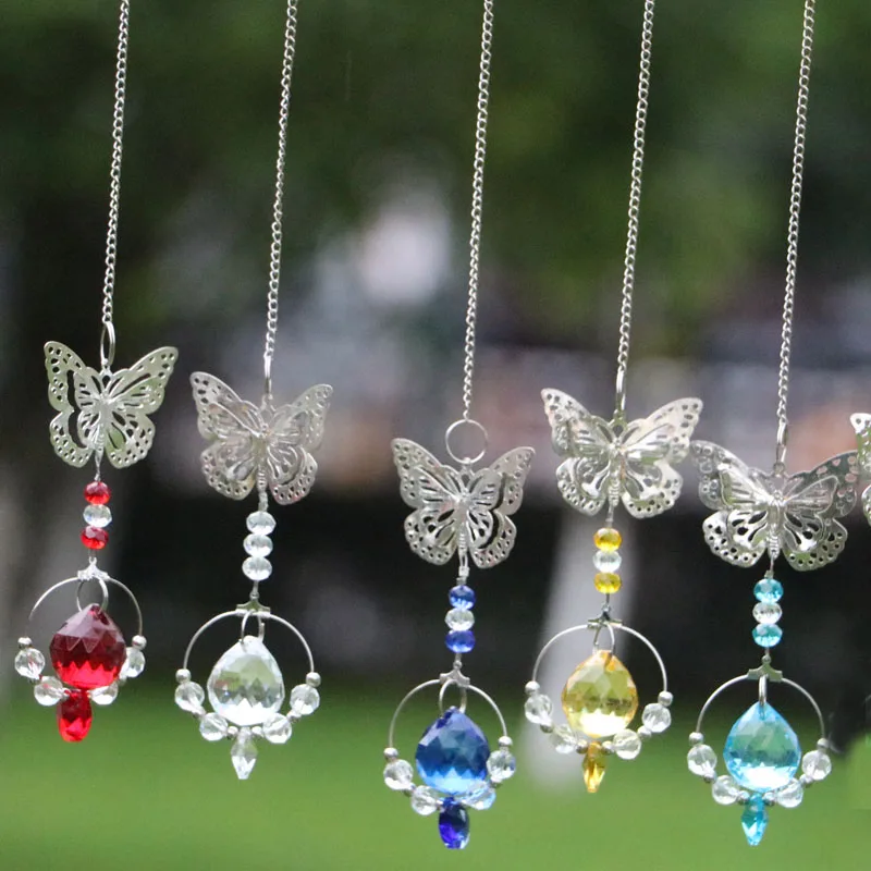 Sun Catcher Crystal Pendant Sun Catchers Window Ornament Butterfly Crystal Prism Suncatcher Rainbow Crystal Pendant Hanging Pendant