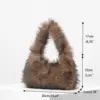 Autumn and Winter Plush Shoulder Handbag, Y2K Zipper Crescent Bag, Fashionable Armpit Bag, Cute Ladies Wallet (Random Pattern) 3