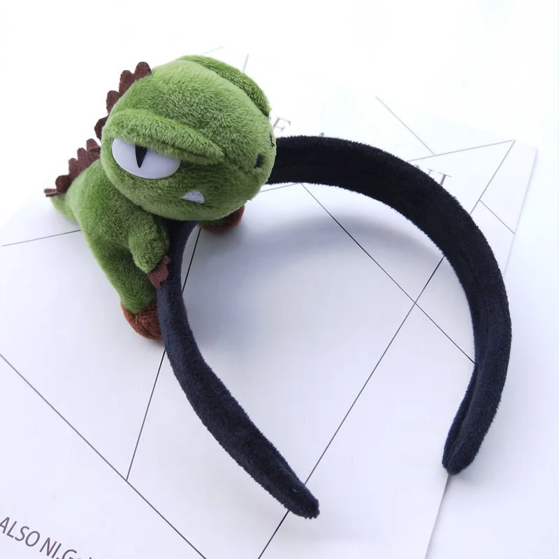 Funny Cartoon Hair Hoop Plush Animals Dinosaur Headwear For Girls Kawaii Hair Accessories Hair Head Hoop Bands Women Hairband dinosaur pencil case capacity cartoon dinosaur astronaut pencil case multifunctional organizer for students office school