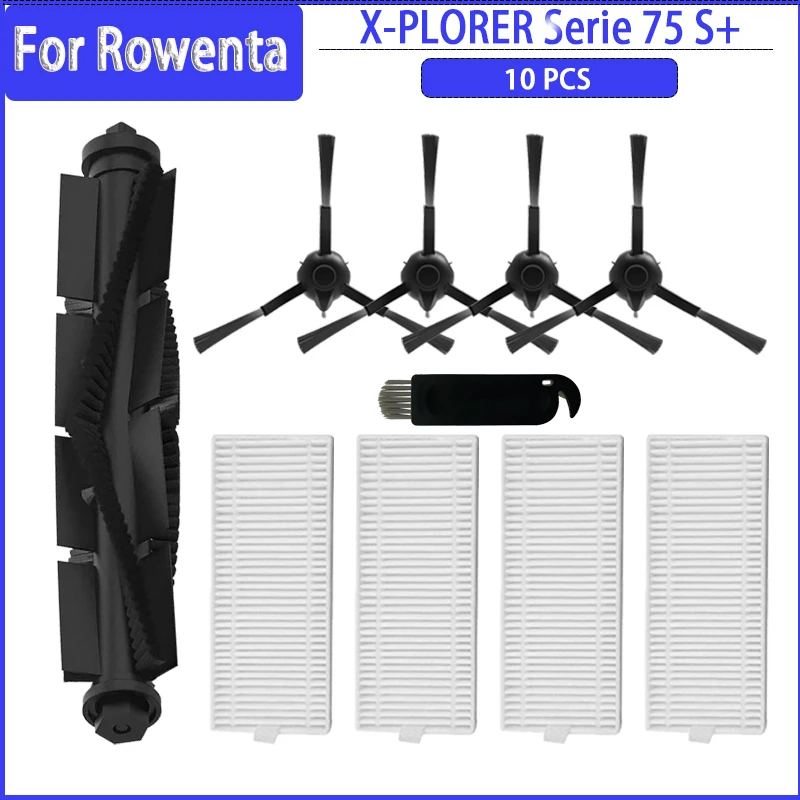 Rolborstel Zijborstel HEPA Filter Dweildoek Compatibel met Rowenta RR8587WH X-PLORER S75s 4in1 Laser Robotic Stofzuiger Accessoires (Color : As show-06