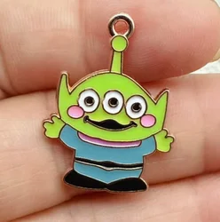 Set of 10 Gold Enamel Cartoon Charms for DIY Jewelry and Crafts (Silver)