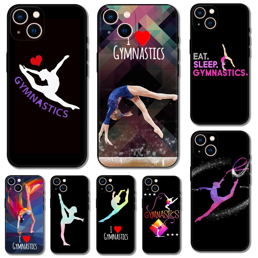 

Love Gymnastics phone case for iphone 14 5s 2020se 6 6s 7 8 plus x 10 XR XS 11 12 13 mini pro MAX black soft tpu back cover