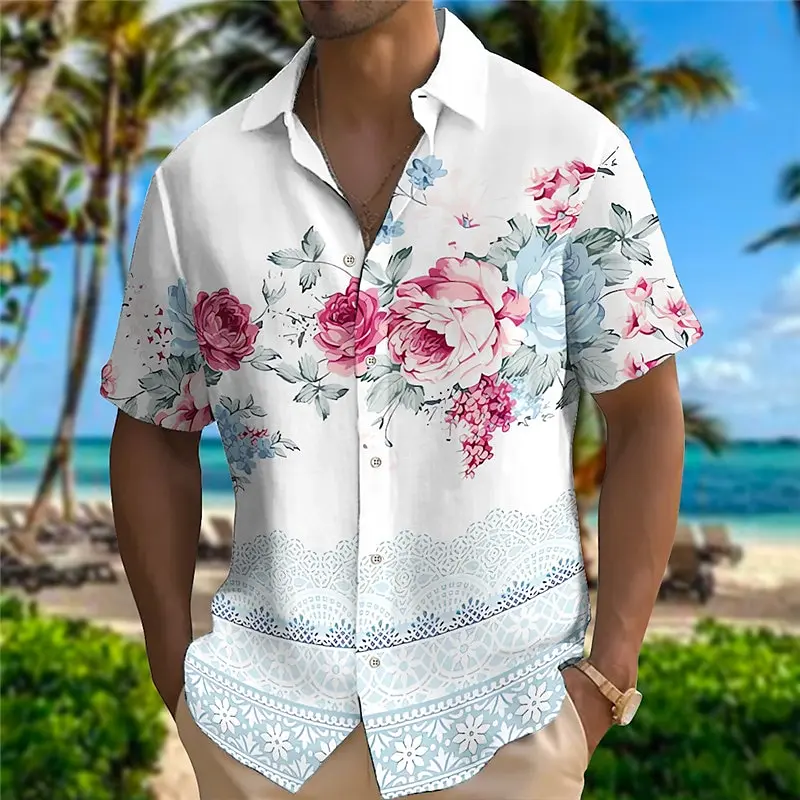 Men's Shirt Summer Hawaiian Parrot Lapel Outdoor Street Short Sleeve Fashion Comfortable Streetwear Fashion Designer Soft Breath 2