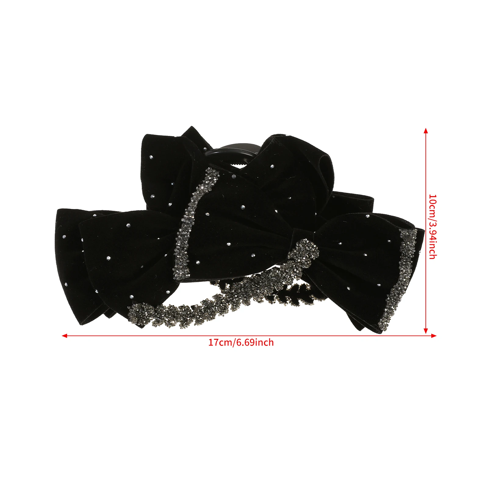 Fashion Velvet Bow Rhinestone Hair Claw Clip Female Elegant Hair Crab Hair Clip Headdress Ladies Jewelry Hair Accessory Gift