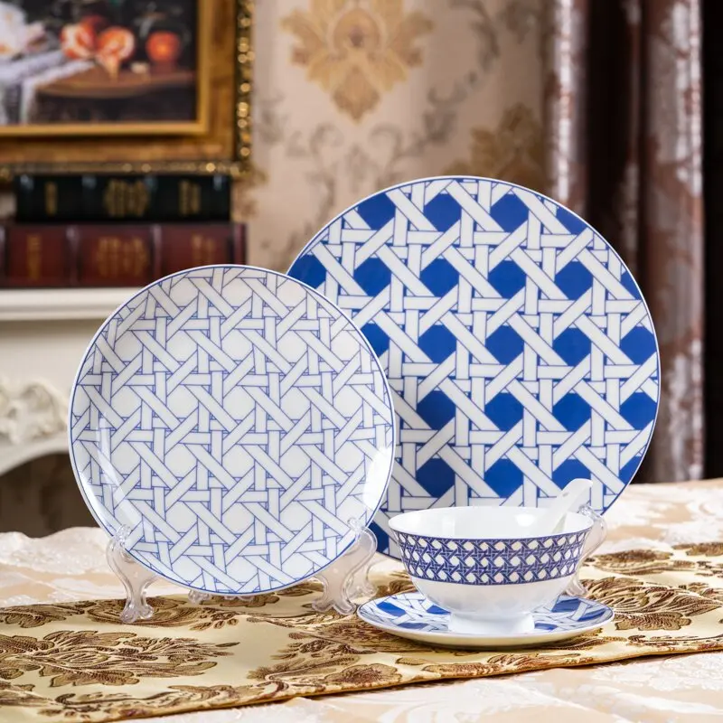 

European-style Home Bone China Western Plate Steak Plate Ceramic Plate Bowl Restaurant Utensils Household Utensils Dishes Gifts