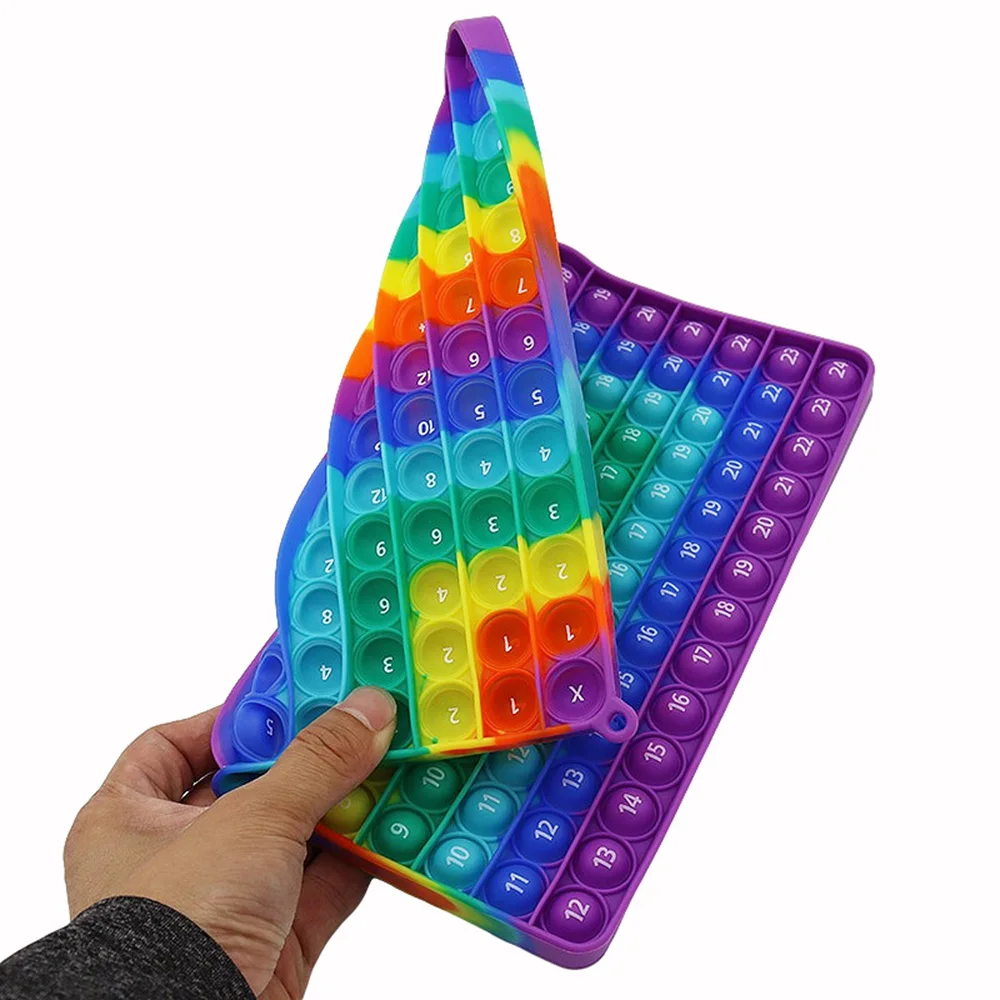 12x12 Multiplication 12+12 Addition Push Its Pop Bubble Fidget Toys, Right Angle Rainbow Educational Teaching Toys 5