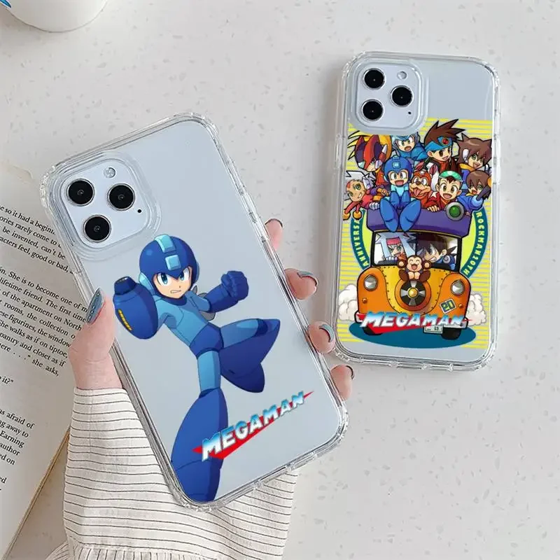 Custodia Per Telefono Da Gioco Rockman Megaman Per Iphone 11 12 Mini 13 14 Pro Xs Max X 8 7 6S Plus 5 Se Xr Guscio Trasparente