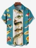 Fishing Pattern 3D Print Shirts For Men Women Outdoor Fish Hunting Turndown Collar Oversized Casual Fashion Top Man Clothing 2