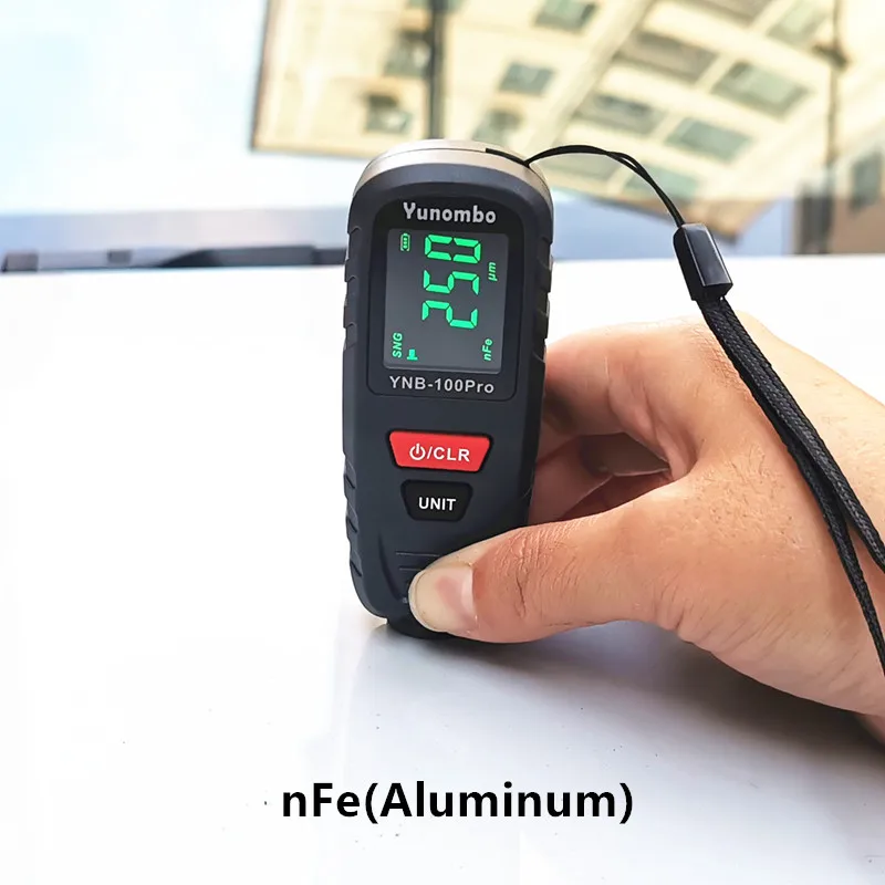 Yunombo YNB-100Pro Paint Coating Meter Thickness Gauge Car Paint Tester Mini Film