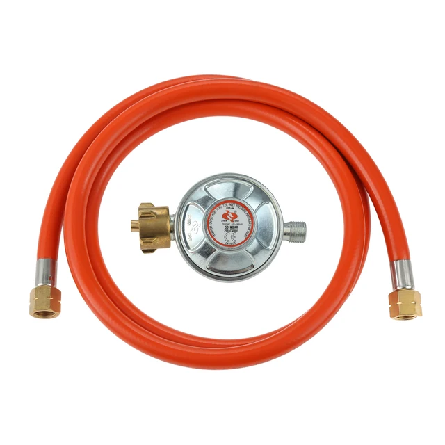 1 Kit -Os Gázszabályozó Nyomás 50 Mbar + Gáztömlő 150 Cm -Es Cső 1/4 Hüvelykes Bal Oldali Szál 1/2 "R X 1/4" Lks Lpg Adapter Grill Kemping Bbq - Image 2