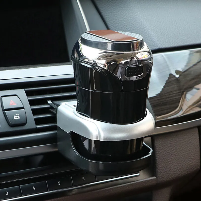 elegantstunning Universal Water Glass Holder for Car Plastic Beverage Holder Air Conditioning Socket Vehicle Holder Car Accessories Silver 