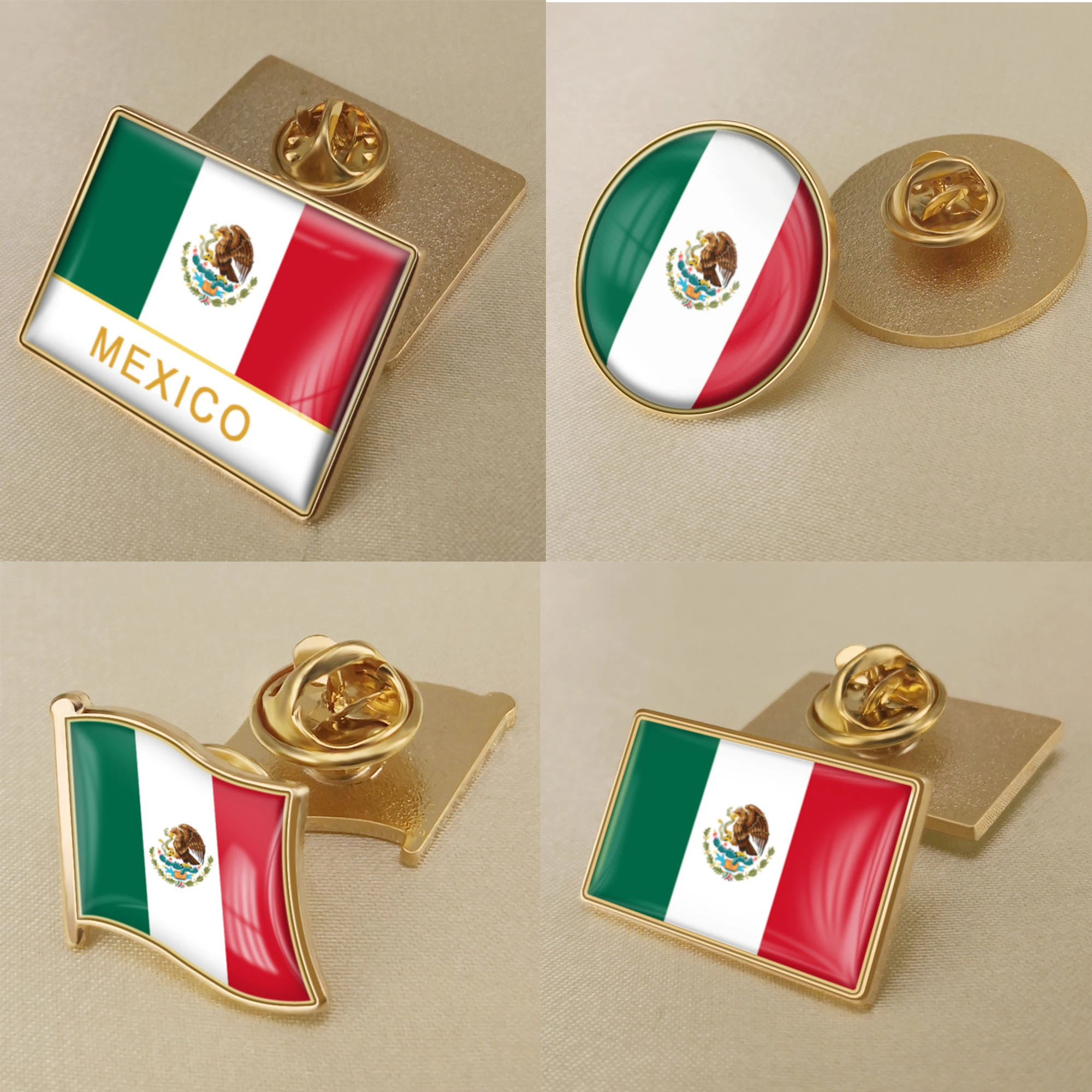 Coat of Arms of Mexico Mexican Flag Brooch Badges Lapel Pins