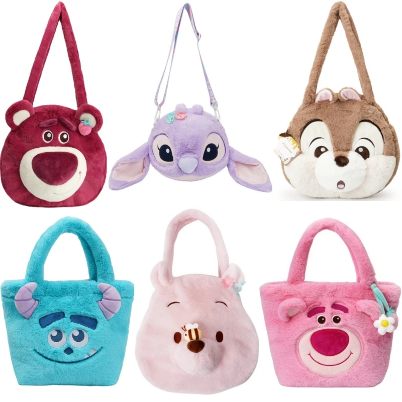 

Мягкая Плюшевая сумка Disney Lotso с мультяшным клубничным медведем, многофункциональная сумка через плечо, сумка-мессенджер, рюкзак, подарки