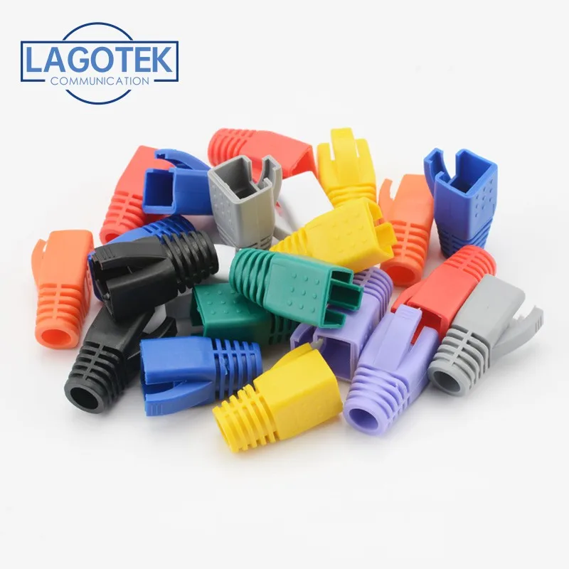 RJ45 Cat7 캡 Cat6a 네트워크 이더넷 케이블 커넥터, Cat 7 플러그 보호용 다색 부츠 시스 컬러 부시 OD 8.5mm