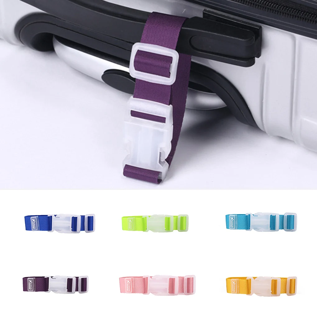 Adjustable Luggage Strap Anti-lost Clip Bag Fixing Travel Nylon Belt Suitcase Bag Hanging Buckle Strap,Orange Yellow