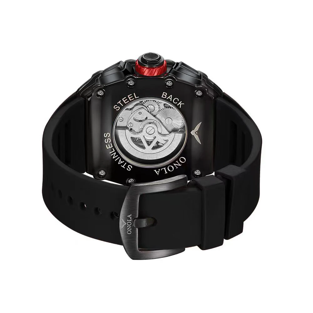 Fashion Men's Watch ONOLA Unique Design Multi-functional Automatic Mechanical Watches Men's Tape Waterproof Wristwatch mechanical watch