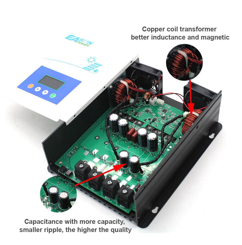 Multiple size options for solar charge controller