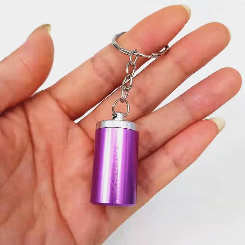 Portable Ashtray Lid Outdoor Aluminum Storage Tube Windproof Cigarettes Ashtray Keychain Mini Ash Holder cenicero Portable Ashtray Cigarettes Ashtray