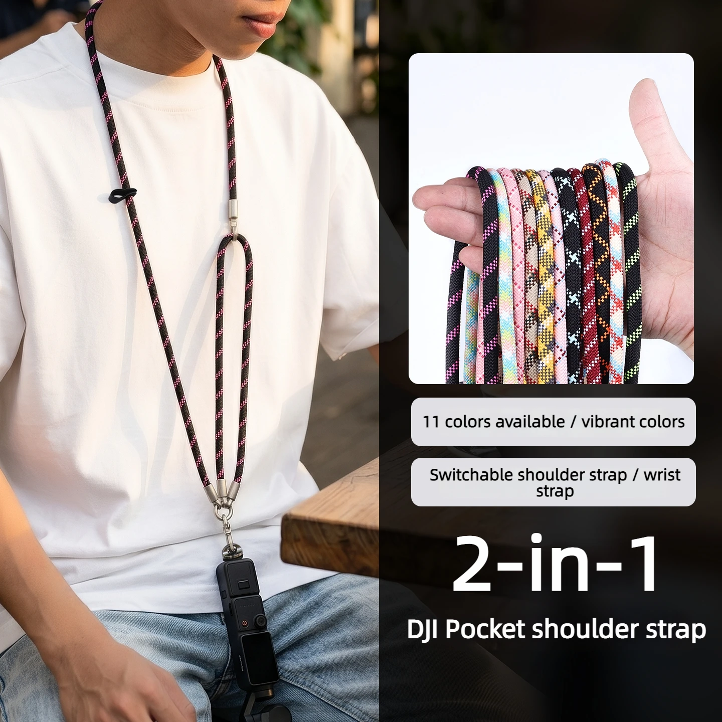 카메라 스트랩 2-in-1 DJI Pocket3/2 카메라 랜야드 액세서리에 적합 D..