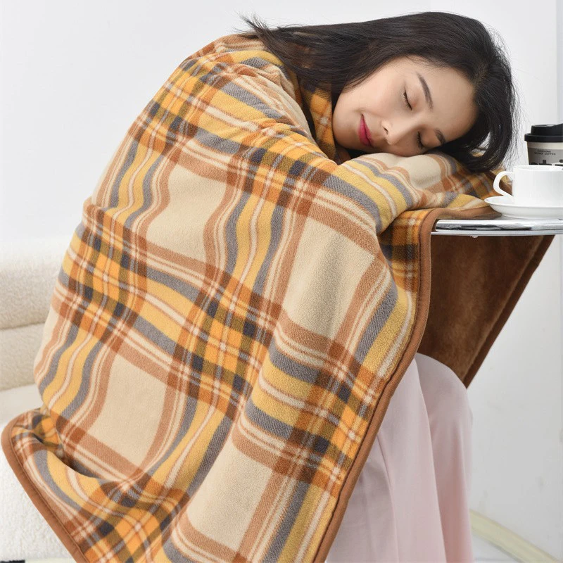 Wearable Plaid Fleece Blanket with Buttons 5
