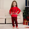Merry Christmas Pajamas Set Fawn Plaid Print Mother Father Kids Matching Outfits Soft Cute 2pcs Suit Sleepwear Xmas Family Look 4